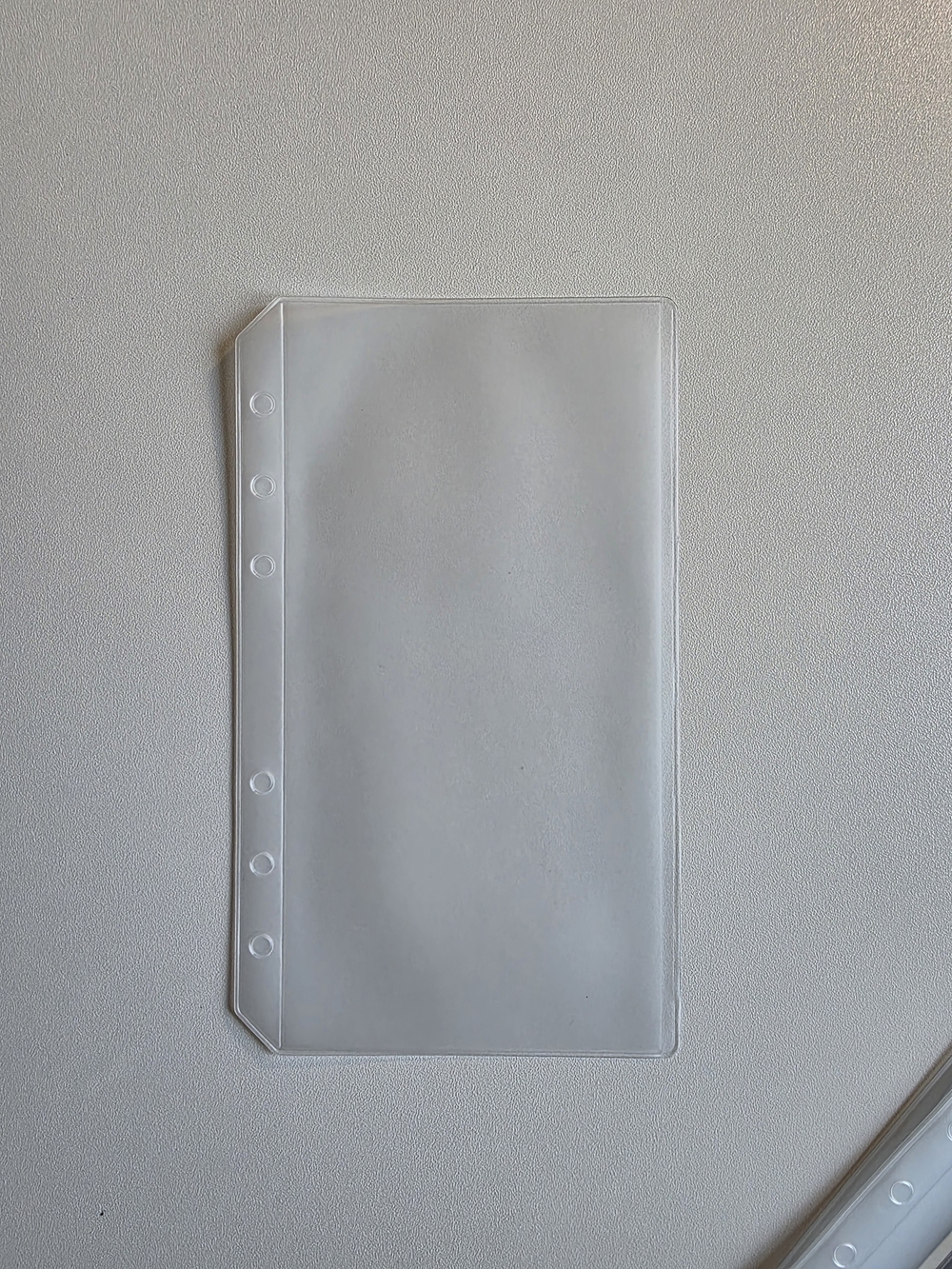 A6 Clear Frosted Plastic 6-Hole Cash Envelopes  Set Of 6